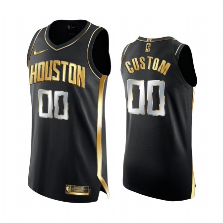 Maillot Basket Houston Rockets Personnalisé 2020-21 Noir Golden Edition Swingman - Homme